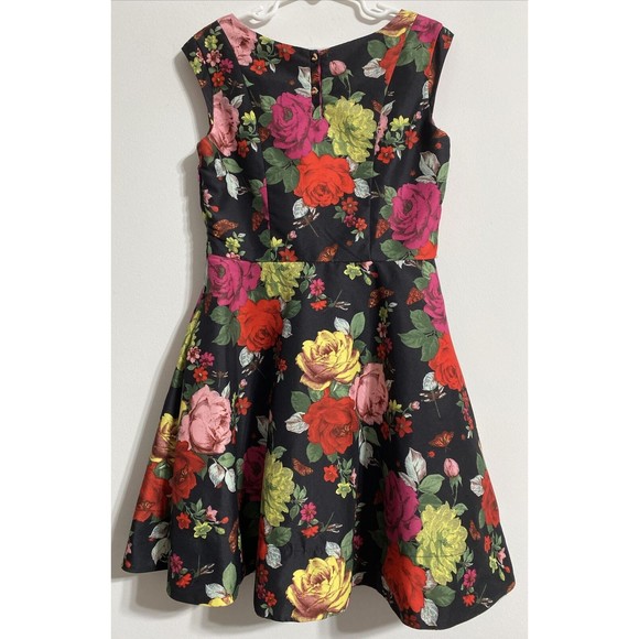 Baker by Ted Baker Dress Girls 8 M Kids Youth Floral Roses Fit And Flare Fancy - Picture 2 of 11